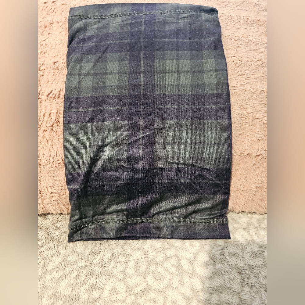 Express Black and Green Plaid Gaiter